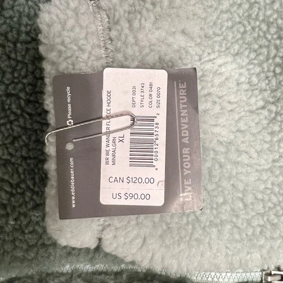 NWOT Eddie Bauer We Wander Hoodie Jacket Coat in Mineral Green - Picture 8 of 9